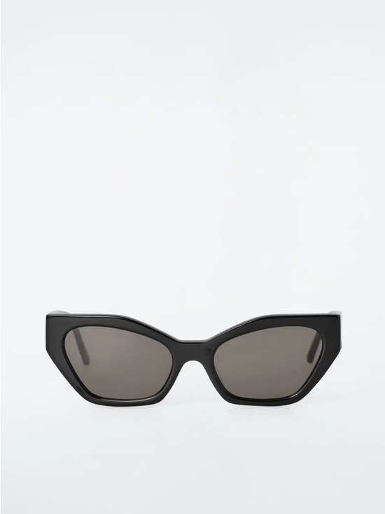 Accessories - COS Women’s Black Cat-Eye Sunglasses with Grey Lenses
